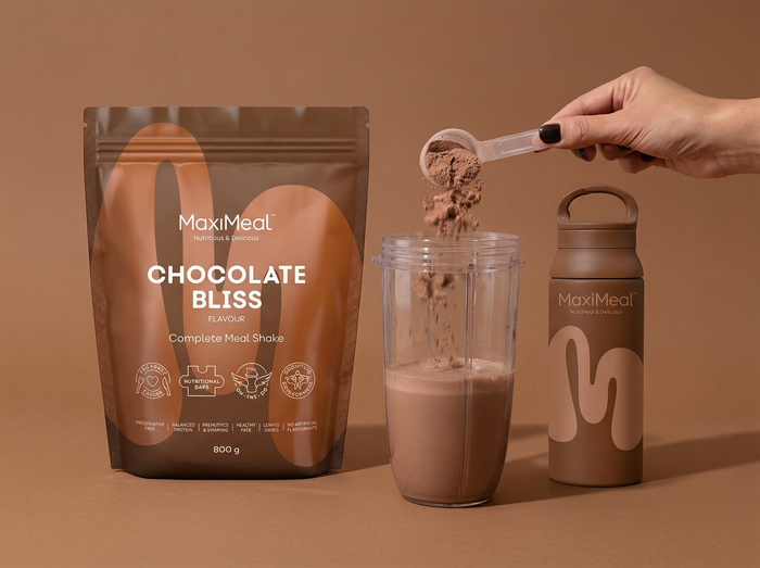 Scoop into blender or shaker bottle