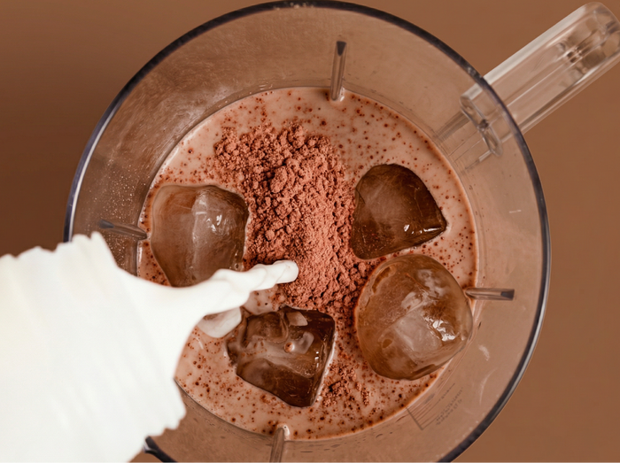 Add Milk or Water and ice.