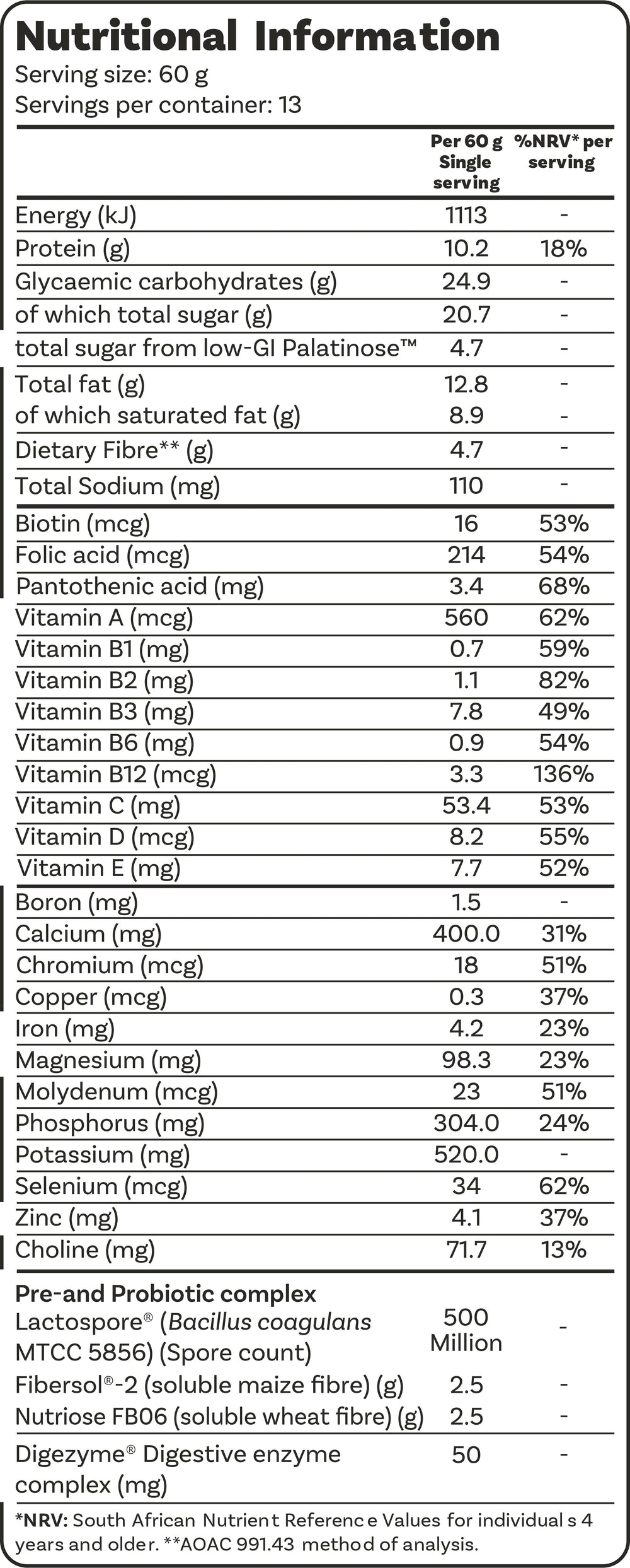 Nutrition Information