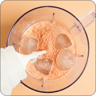 Add Milk or Water and ice.