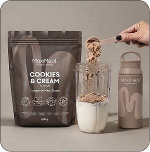 Scoop into blender or shaker bottle