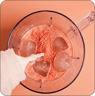 Add Milk or Water and ice.