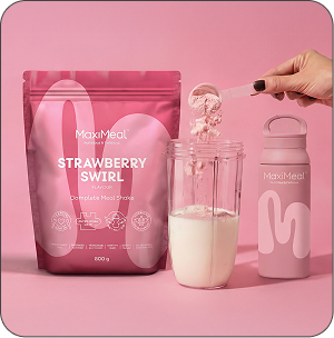 Scoop into blender or shaker bottle