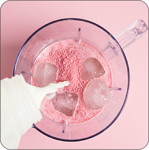 Add Milk or Water and ice.