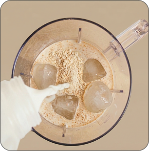Add Milk or Water and ice.